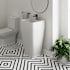 Swiss Madison Carre One Piece Pedestal Sink Glossy White