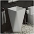 Swiss Madison Brusqu 18-1/2" Specialty Ceramic Pedestal Bathroom Sink and 0 Faucet Holes at " Centers Glossy White