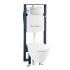 Swiss Madison Hugo 1.6 GPF Dual Flush Wall Mounted One Piece Elongated Toilet with Push Button Flush - Seat Included White