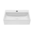 Swiss Madison Claire 20-7/8" Rectangular Ceramic Vessel Bathroom Sink with Single Faucet Hole and Center Drain Glossy White
