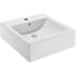 Swiss Madison Voltaire 17-11/16" Square Ceramic Vessel Bathroom Sink with Overflow and 1 Faucet Hole Glossy White