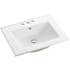 Swiss Madison 24" Rectangular Ceramic Drop In Bathroom Sink with Overflow and 3 Faucet Holes at 4" Centers Glossy White