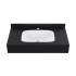 Swiss Madison Avancer 35-7/16" Rectangular Ceramic Wall Mounted Bathroom Sink with Overflow and Single Faucet Hole Black Marquina