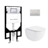 Swiss Madison St. Tropez 0.8 / 1.28 GPF Wall Mounted Two Piece Round Toilet with Actuator Plate Flush - Seat Included Glossy White