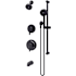 Symmons Solarity Pressure Balanced Shower System with Single Mode Shower Head, Hand Shower, Slide Bar, Shower Arm, Hose, and Valve Trim Matte Black