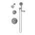 Symmons Elm Shower Only Trim Package with 1.5 GPM Multi Function Shower Head and Hand Shower Polished Chrome