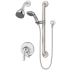 Symmons Origins Pressure Balanced Shower System with Shower Head, Hand Shower, Slide Bar, Shower Arm, Hose, and Valve Trim – Less Rough-In Valve Polished Chrome