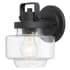 The Great Outdoors Rosecrans 1 Light 8" Tall Outdoor Wall Sconce with Clear Seedy Glass Black