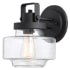 The Great Outdoors Rosecrans 1 Light 10" Tall Outdoor Wall Sconce with Clear Seedy Glass Black
