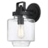 The Great Outdoors Rosecrans 1 Light 13" Tall Outdoor Wall Sconce with Clear Seedy Glass Black