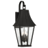 The Great Outdoors Chateau Grande 4 Light 28" Tall Outdoor Wall Sconce with Clear Glass Coal / Gold
