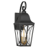 The Great Outdoors Cardigan 2 Light 21" Tall Outdoor Wall Sconce with Clear Glass Shade Sand Coal Black / Olden Brass
