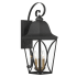 The Great Outdoors Cardigan 3 Light 24" Tall Outdoor Wall Sconce with Clear Glass Shade Sand Coal Black / Olden Brass