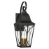 The Great Outdoors Cardigan 4 Light 30" Tall Outdoor Wall Sconce with Clear Glass Shade Sand Coal Black / Olden Brass