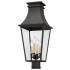 The Great Outdoors Gloucester 4 Light 25" Tall Post Light with Clear Glass Shade Sand Coal