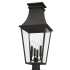 The Great Outdoors Gloucester 4 Light 28" Tall Post Light with Clear Glass Shade Sand Coal