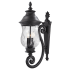 The Great Outdoors Newport 3 Light 28" Tall Bottom Mounted Outdoor Wall Sconce with Clear Optic Glass Heritage
