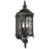 The Great Outdoors Bexley Manor 4 Light 32" Tall Outdoor Wall Sconce with Clear Beveled Glass Black with Gold Highlights