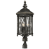 The Great Outdoors Bexley Manor 4 Light 32-1/2" Tall Outdoor Post Light with Clear Beveled Glass Black with Gold Highlights