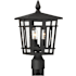 The Great Outdoors Fieldstone 3 Light 17" Tall Post Light Sand Coal Black