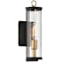 The Great Outdoors Cara 14" Tall Outdoor Wall Sconce Dark Matte Black / Painted Legacy Brass