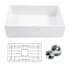 Thompson Traders 30" Farmhouse Single Basin Fireclay Kitchen Sink with Basin Rack and Basket Strainer Gloss White