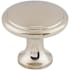 Top Knobs Ringed 1-1/8 Inch Mushroom Cabinet Knob from the Asbury Collection Polished Nickel
