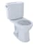 TOTO Drake II 1.28 GPF Two Piece Round Toilet with CeFiONtect and Tornado Flush Technology - Less Seat Cotton