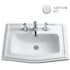 TOTO Clayton 25" Drop In Bathroom Sink with 3 Faucet Holes Drilled and Overflow Cotton