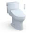 TOTO Drake II 1.28 GPF Two Piece Elongated Toilet with Left Hand Lever - Bidet Seat Included Cotton