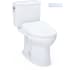 TOTO Drake II 1 GPF Two Piece Elongated Chair Height Toilet with Washlet+ S7 Bidet Seat, Tornado Flush, CEFIONTECT, EWATER+, PREMIST, and Night Light Cotton