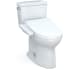 TOTO Drake 1.6 GPF Two Piece Elongated Chair Height Toilet with Left Hand Lever - Bidet Seat Included Cotton