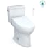TOTO Drake 1.28 GPF Two Piece Elongated Toilet with Left Hand Lever - Bidet Seat Included Cotton