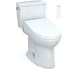 TOTO Drake 1.6 GPF Two Piece Elongated Chair Height Toilet with Left Hand Lever - Bidet Seat Included Cotton