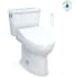 TOTO Drake 1.28 GPF Two Piece Elongated Chair Height Toilet with Left Hand Lever - Bidet Seat Included Cotton