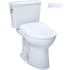 TOTO Drake 1.28 GPF Two Piece Elongated Chair Height Transitional Toilet with Washlet+ S7A Auto Open Bidet Seat, Tornado Auto Flush, CEFIONTECT and EWATER+ Cotton
