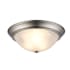 Trans Globe Lighting 3 Light 15" Flush Mount Round Ceiling Fixture with Frosted Shade Brushed Nickel