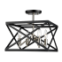 Trans Globe Lighting Ackerman 4 Light 13" Wide Semi-Flush Ceiling Fixture Black / Brushed Nickel