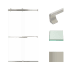 Transolid 80" High x 48" Wide Bypass Frameless Shower Door with Clear Glass Brushed Stainless