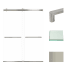 Transolid 80" High x 60" Wide Bypass Frameless Shower Door with Clear Glass Brushed Stainless