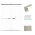 Transolid 80" High x 60" Wide Bypass Frameless Shower Door with Clear Glass Brushed Stainless