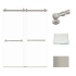 Transolid 80" High x 60" Wide Bypass Frameless Shower Door with Clear Glass Brushed Stainless