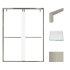 Transolid 80" High x 60" Wide Bypass Frameless Shower Door with Clear Glass Brushed Nickel