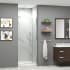 Transolid Elizabeth 76" High x 31" Wide Hinged Semi Frameless Shower Door with Clear Glass Brushed Stainless