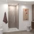 Transolid Elizabeth 76" High x 38-1/2" Wide Hinged Semi Frameless Shower Door with Clear Glass Brushed Stainless