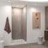 Transolid Elizabeth 76" High x 45-1/2" Wide Hinged Semi Frameless Shower Door with Clear Glass Brushed Stainless