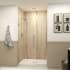 Transolid Elizabeth 76" High x 46-1/2" Wide Hinged Semi Frameless Shower Door with Clear Glass Brushed Stainless