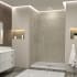 Transolid Elizabeth 76" High x 54-1/2" Wide Hinged Semi Frameless Shower Door with Clear Glass Brushed Stainless
