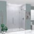Transolid Elizabeth 76" High x 73" Wide Hinged Semi Frameless Shower Door with Clear Glass Brushed Stainless