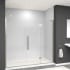 Transolid Elizabeth 76" High x 78" Wide Hinged Semi Frameless Shower Door with Clear Glass Brushed Stainless